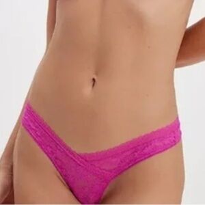 Free People Pink Lace Thong